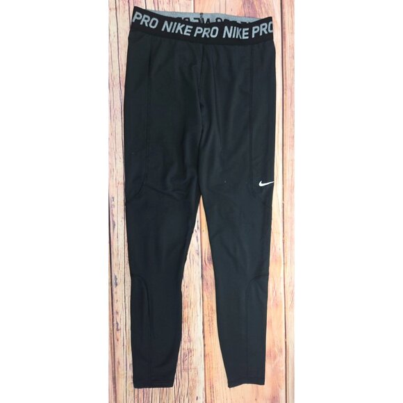 Nike Pro Black Dri-Fit Compression Leggings Athletic Tights Mens Medium - Picture 1 of 8